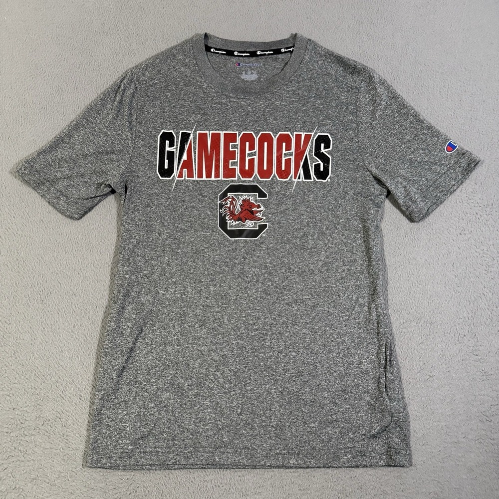 University Of South Carolina Champion‎ Gray Graphic Logo Tshirt NCAA Size Small